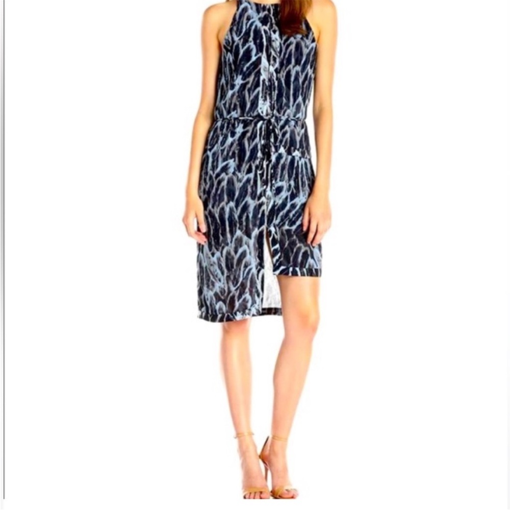 Halston Heritage All Print Sleeveless Dress